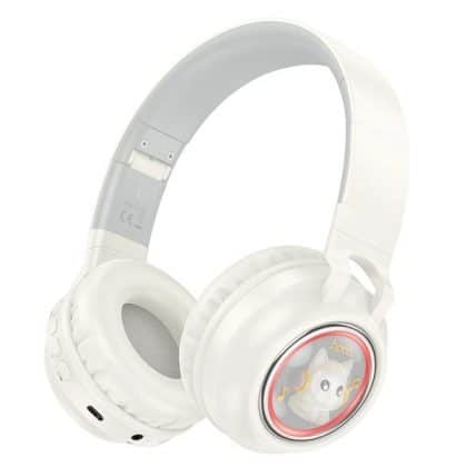 Handsfree Bluetooth Hoco W50 Kids Cute Cat, White