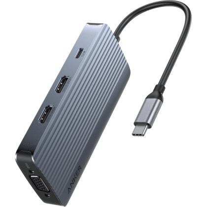 Usb-C Hub Anker, 3 X Usb-A 3.0 - 2 X Usb-C - 2 X Hdmi - 1 X Vga, Grey A83790a2
