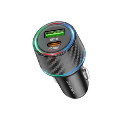 Car Charger Borofone Bz21 Brilliant, 48w, 3a, 1 X Usb-A - 1 X Usb-C, Black