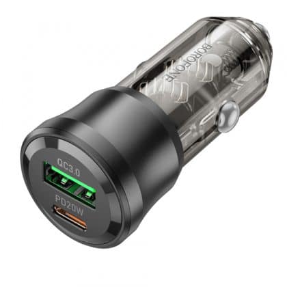 Car Charger Borofone Bz25 Journey, 38w, 3a, 1 X Usb-A - 1 X Usb-C, Black