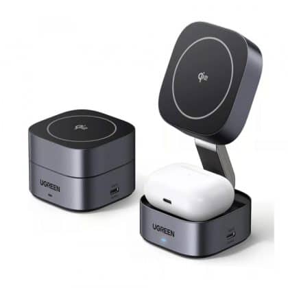 Wireless Charger Ugreen W702 3in1, 20w, 1.67a, 1 X Usb-C, Black