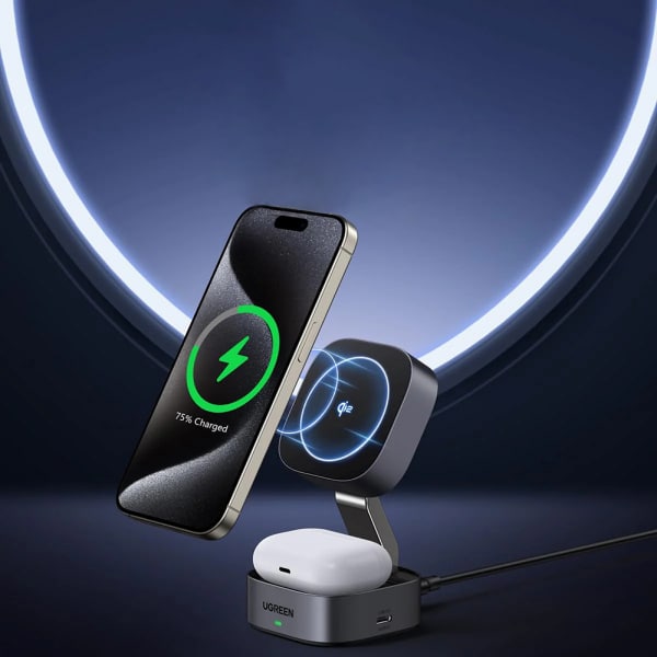 Wireless Charger Ugreen W702 3in1, 20w, 1.67a, 1 X Usb-C, Black - Image 7