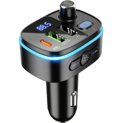 Bluetooth Fm Transmitter And Car Charger Hoco E62 Fast, 2 X Usb-A - 1 X Usb-C, Black