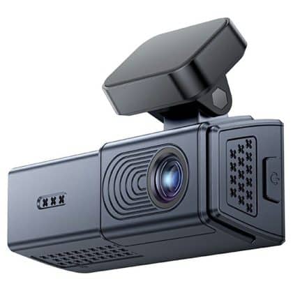 Yesido - Dash Camera (km22) - 120° Wide-Angle Lens, 1080p Dual-Channel Recording - Black