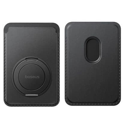 Baseus - Magnetic Wallet Stand Magpro 3 (p70385000123-00) - Up To 3 Cards, 360° Stand Rotation, Rfid-Blocking - Cosmic Black