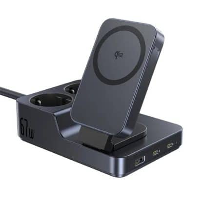 Baseus - 6in1 Charging Station Nomos Nd11 (e00078801123-00) - Magnetic Wireless, 2x Ac, 2x Usb-C, Usb, 67w - Cosmic Black