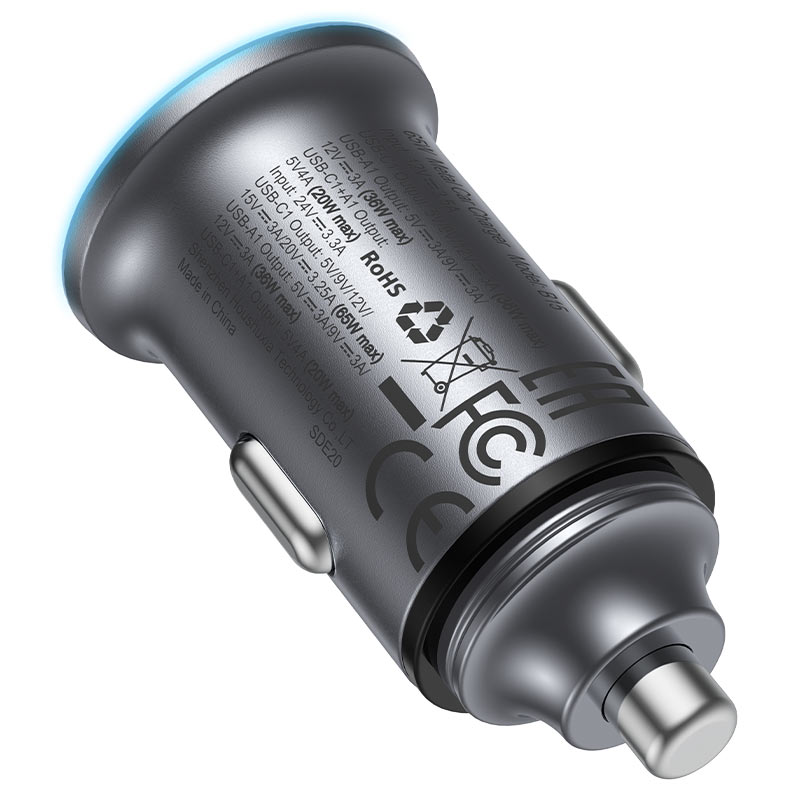 Acefast - Car Charger (b15) - Fast Charge, Usb, Type-C, 65w, Aluminium Alloy - Metal Gray - Image 4