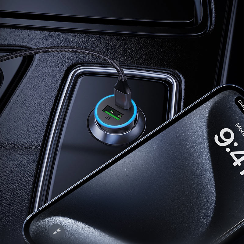 Acefast - Car Charger (b15) - Fast Charge, Usb, Type-C, 65w, Aluminium Alloy - Metal Gray - Image 6