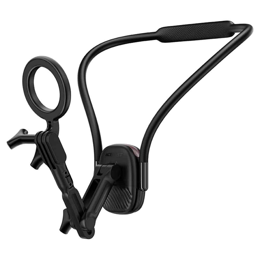 Acefast - Neck Phone Holder (e32) - Magnetic Grip For Gopro, Phone, 360° Adjustable, Secure Fit, Strong Magnets - Black - Image 2