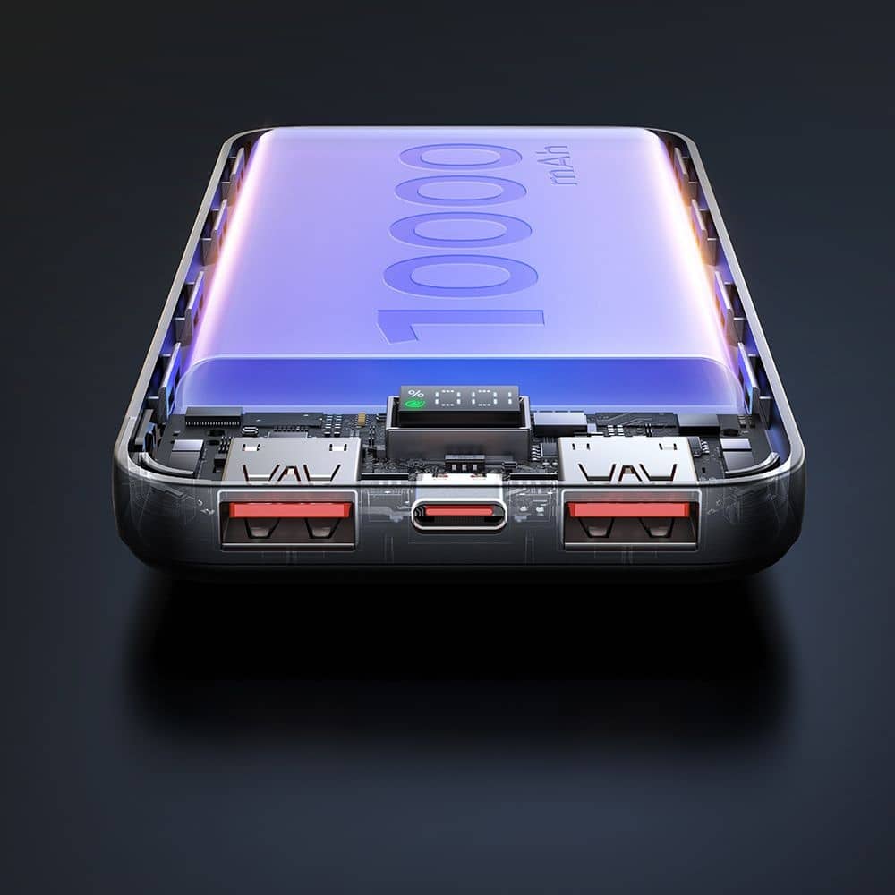 Mcdodo - Power Bank (mc-4220) - Type-C + 2x Usb-A Ports, 10000mah, 22.5w, Led Display - Black - Image 4
