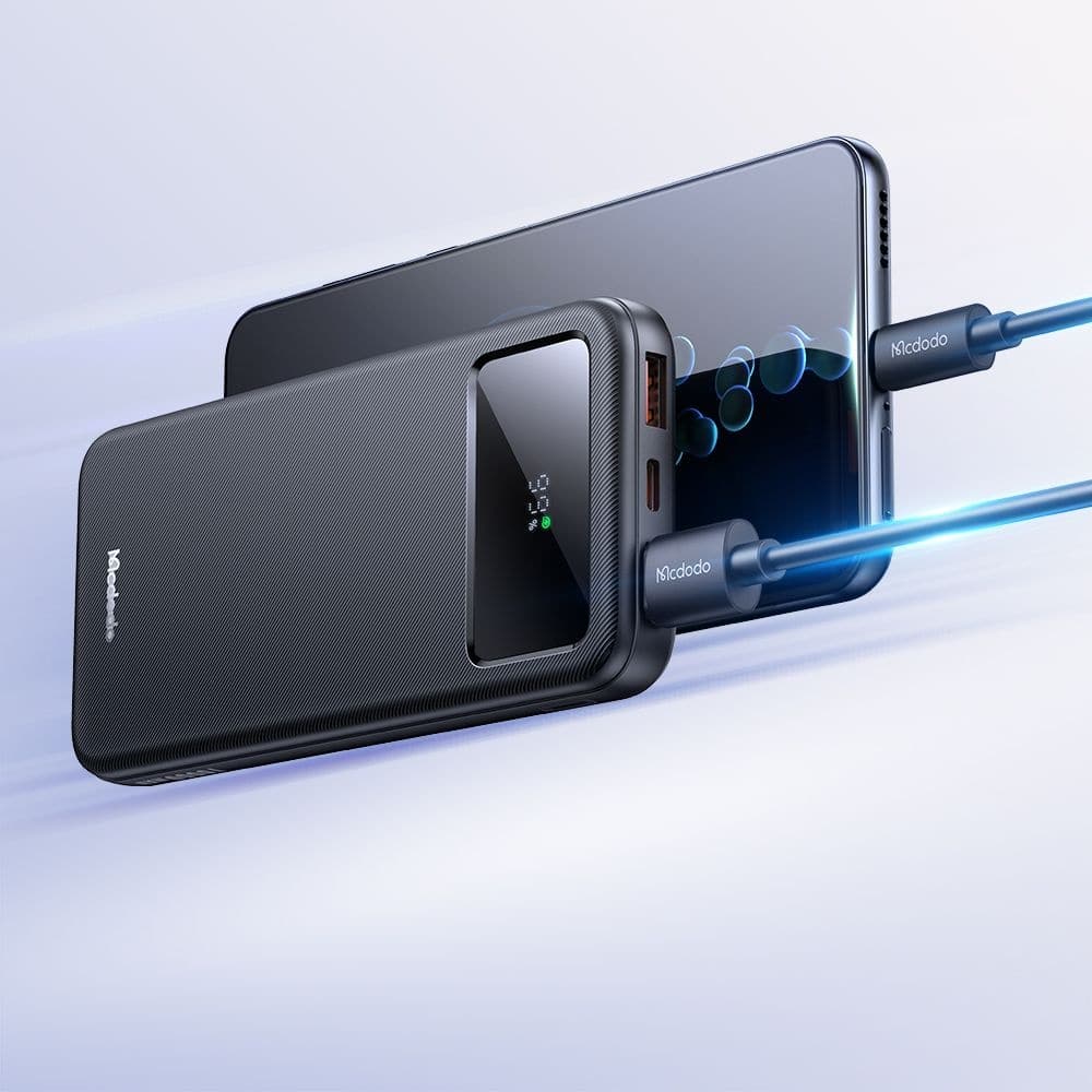 Mcdodo - Power Bank (mc-4220) - Type-C + 2x Usb-A Ports, 10000mah, 22.5w, Led Display - Black - Image 6