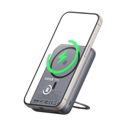 Mcdodo - Magnetic Power Bank Meta Series (mc-8371) - Built-In 360° Ring Stand, 10000mah, 20w, Digital Display - Dark Grey