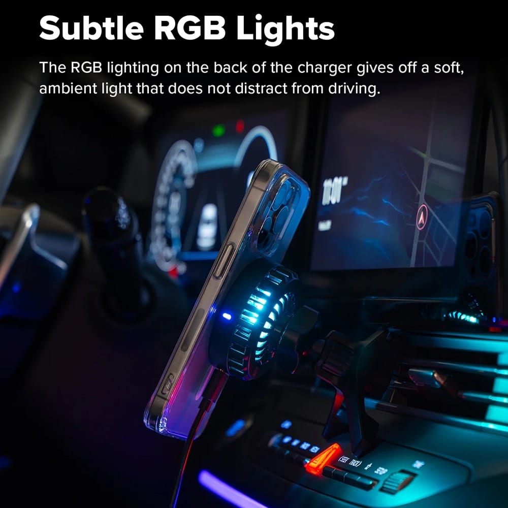 Ringke - Car Holder With Wireless Charging Peltier - Magnetic, Qi2, For Air Vent, 15w - Black - Image 5