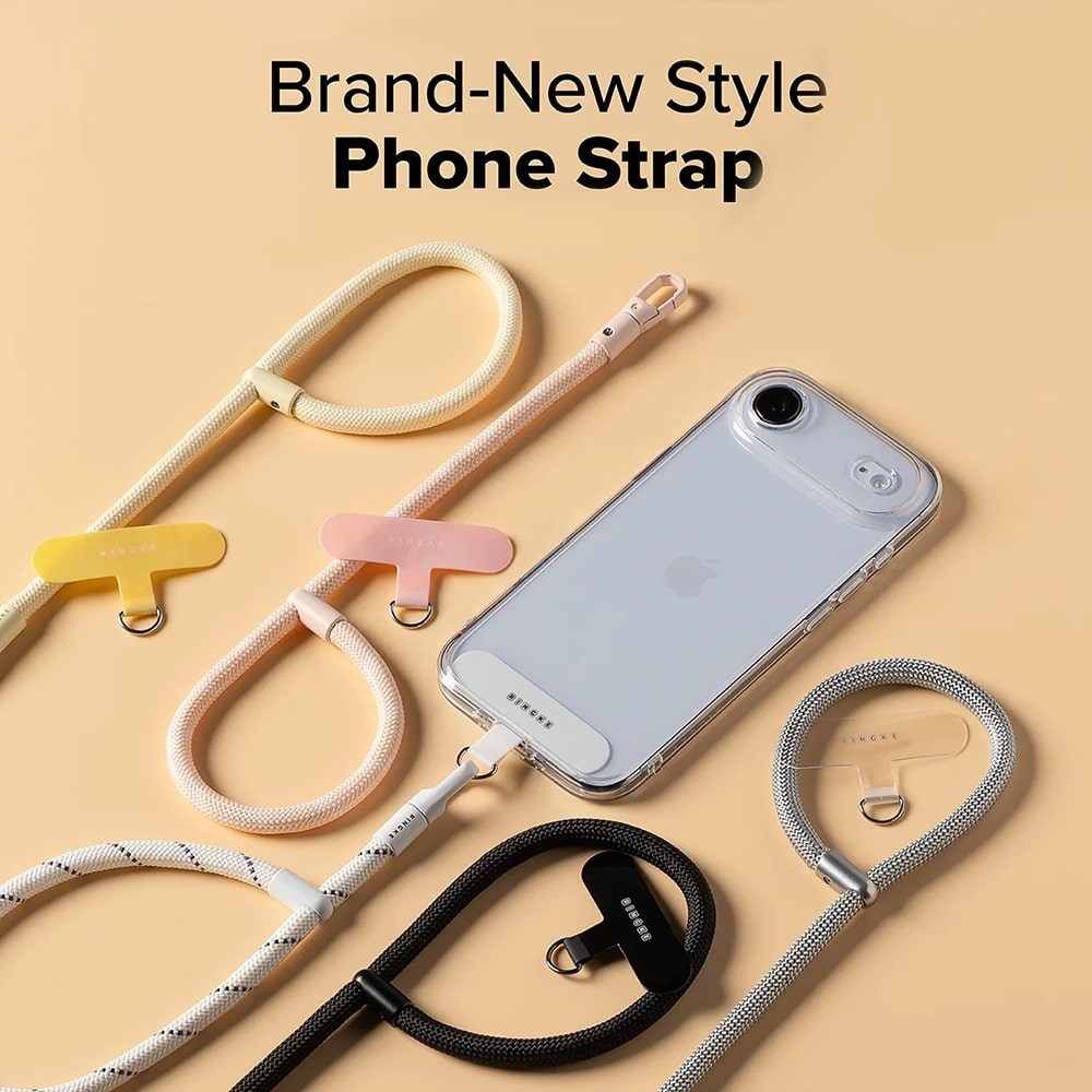 Ringke - Universal Holder Hand Strap Link Flow P-Type - Crossbody Lanyard For Phone Cases, Adjustable - Cloud White - Image 2