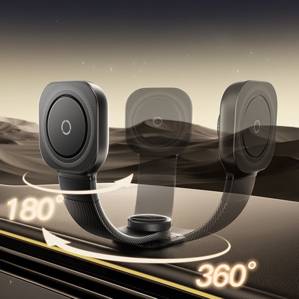 Baseus - Car Holder Primetrip C03 Pro (c0013a01) - Magnetic, For Dashboard, Adjustable, Type-C, 3m Adhesive - Black - Image 5