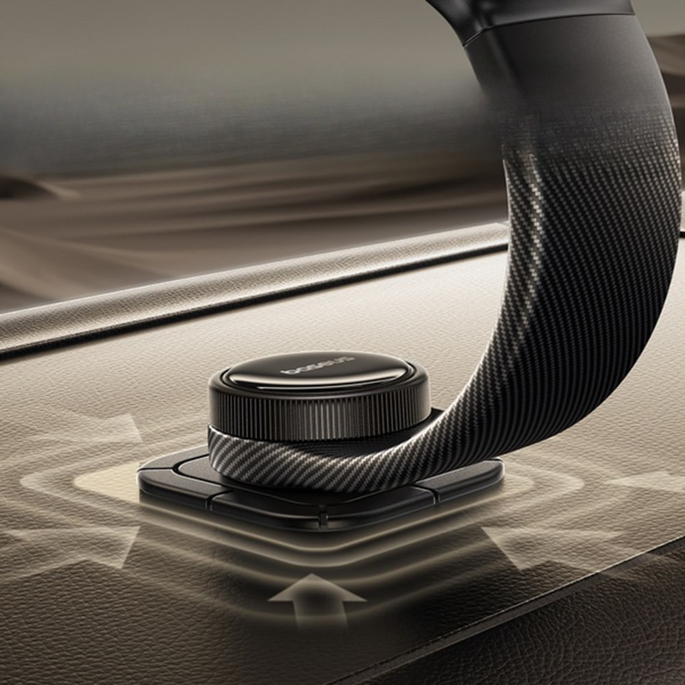 Baseus - Car Holder Primetrip C03 Pro (c0013a01) - Magnetic, For Dashboard, Adjustable, Type-C, 3m Adhesive - Black - Image 6