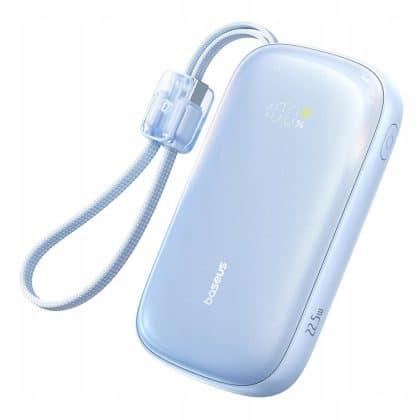 Baseus - Power Bank Enerfill Fc21 Qpow 3 Ultra (e0027m03) - With Detachable Cable, 20000mah, 22.5w, Usb, Usb-C - Galaxy Blue