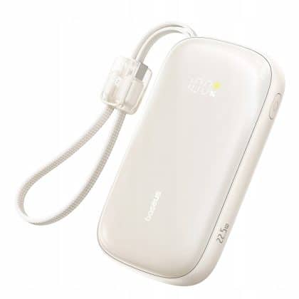 Baseus - Power Bank Enerfill Fc21 Qpow 3 Ultra (e0027m01) - Detachable Cable, 20000mah, 22.5w, Usb, Usb-C - Natural Titanium