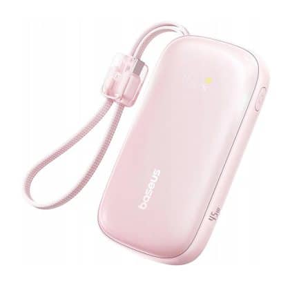 Baseus - Power Bank Enerfill Fc21 Qpow 3 Ultra (e0027q02) - Detachable Cable, 10000mah, 45w, Digital Display - Nebula Pink