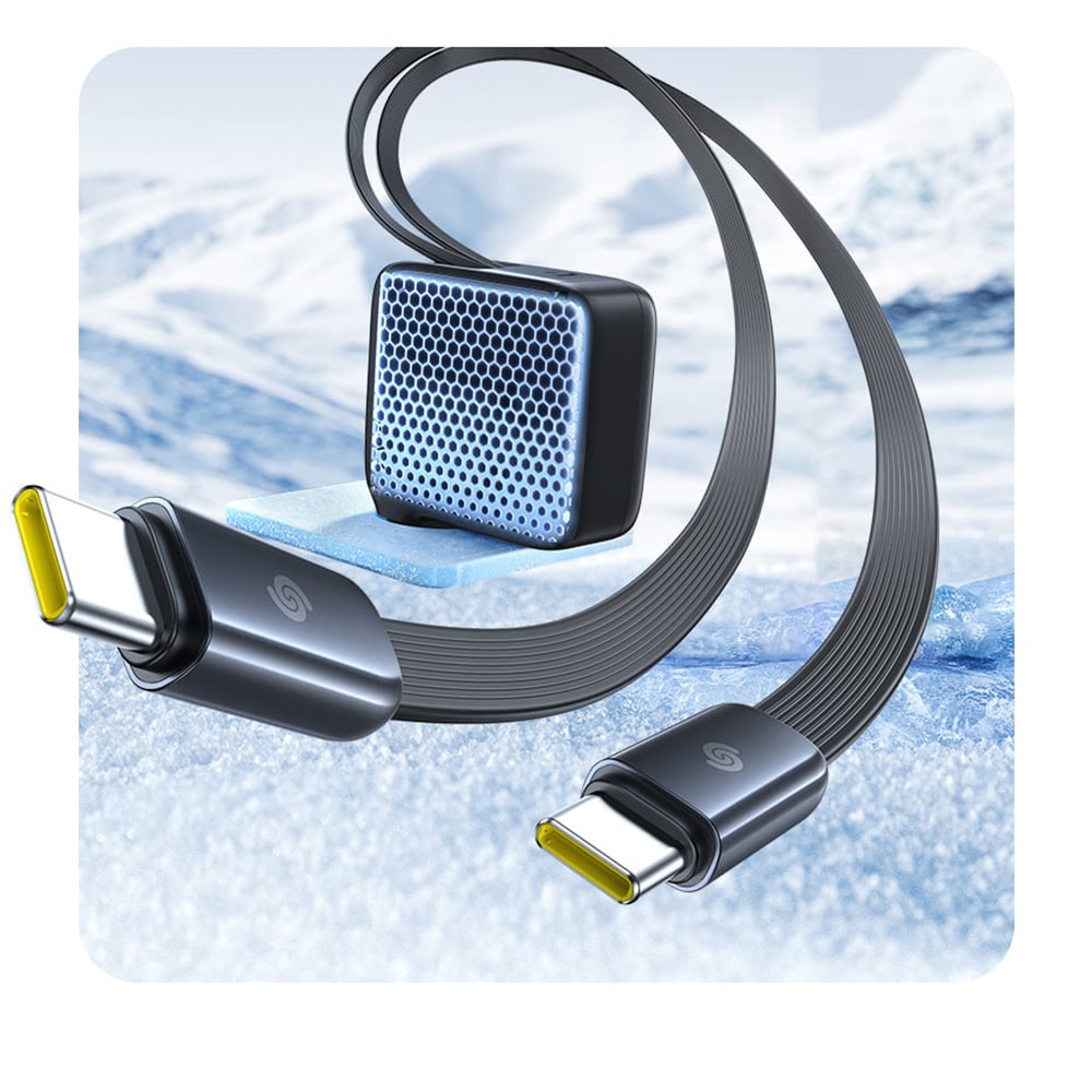 Baseus - Wall Charger Enercore Cj21 (e0121d00) - Type-C With Dual Retractable Type-C Cables, 67w, 80cm - Cosmic Black - Image 3