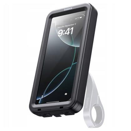 Baseus - Waterproof Case Primetrip Vb1 Rainshield (c0013d01) - For Magnetic Bike Holder, 360° Cover, Adjustable, 6.9" - Black