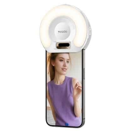 Yesido - Led Selfie Light With Phone Clip (dh13) - 400mah, 6.8w, 3 Lights Mode - White