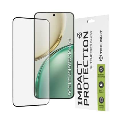 Techsuit - 111d Full Cover / Full Glue Glass - Honor Magic8 Lite - Black