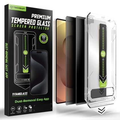 Techsuit - [fingerprint Unlock Compatible] Titanglass Crystalhd (2 Pack) - Samsung Galaxy S26 Ultra - Privacy