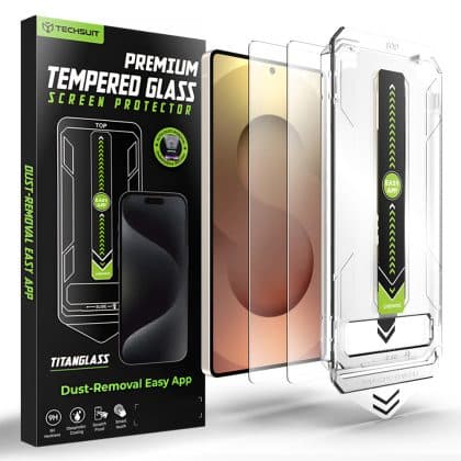 Techsuit - [fingerprint Unlock Compatible] Titanglass Crystalhd (2 Pack) - Samsung Galaxy S26 Ultra - Clear