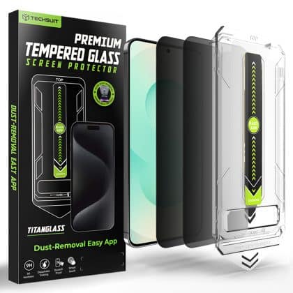 Techsuit - [fingerprint Unlock Compatible] Titanglass Crystalhd (2 Pack) - Samsung Galaxy S26 Plus - Privacy