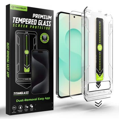 Techsuit - [fingerprint Unlock Compatible] Titanglass Crystalhd - Samsung Galaxy S26 Plus - Clear