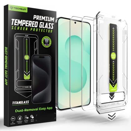 Techsuit - [fingerprint Unlock Compatible] Titanglass Crystalhd (2 Pack) - Samsung Galaxy S26 Plus - Clear