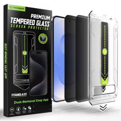 Techsuit - [fingerprint Unlock Compatible] Titanglass Crystalhd (2 Pack) - Samsung Galaxy S26 - Privacy