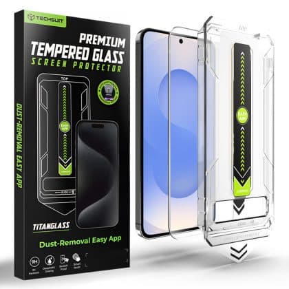 Techsuit - [fingerprint Unlock Compatible] Titanglass Crystalhd - Samsung Galaxy S26 - Clear