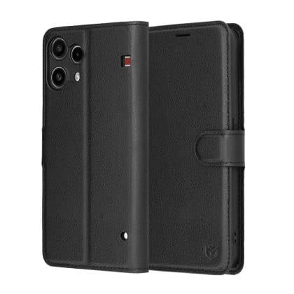 Techsuit Leather Folio - θήκη για Nothing Phone (3a) Lite - Μαύρο