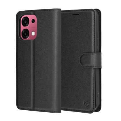 Techsuit Leather Folio - θήκη για Oppo A6 Pro / 4G 5G - Μαύρο
