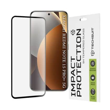 Techsuit - 111d Full Cover / Full Glue Glass / 3d Curved Screen - Xiaomi Redmi Note 15 Pro+ 5g / Poco M8 Pro 5g - Black