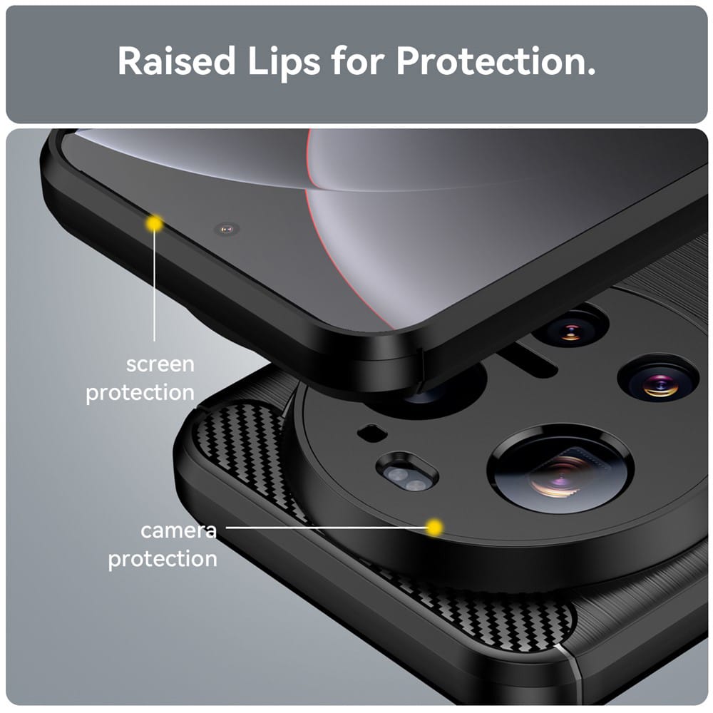 Techsuit Carbon Silicone - θήκη για Xiaomi 17 Ultra - Μαύρο - Image 2