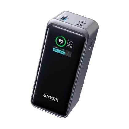 Anker - Power Bank Prime (a1336011) - 2x Usb-C, Usb, For Phone, Tablet, Macbook, Digital Display, 20000mah, 200w - Black