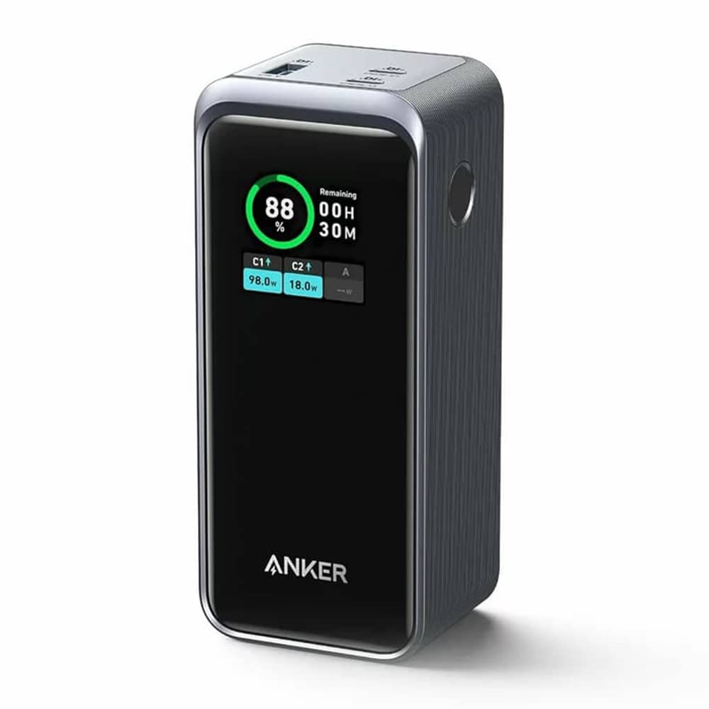 Anker - Power Bank Prime (a1336011) - 2x Usb-C, Usb, For Phone, Tablet, Macbook, Digital Display, 20000mah, 200w - Black - Image 2