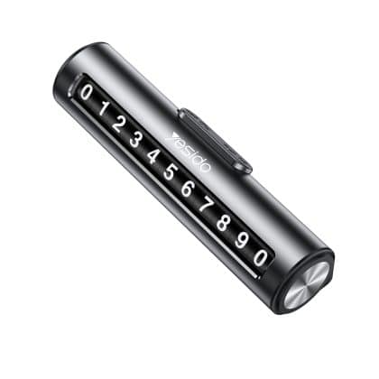 Yesido - Parking Number (c202) -  For Dashboard, Small Size, Number Hiding, Weather-Resistant, Removable Adhesive - Black