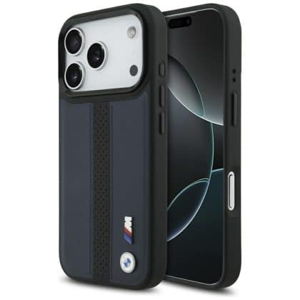 Case BMW M Perforated Stripe Logo MagSafe για iPhone 17 Pro ναυτικό μπλε