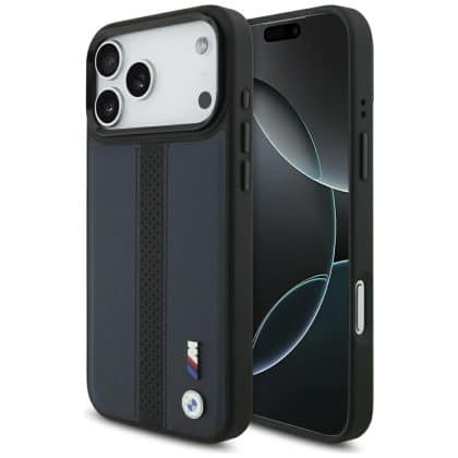 Case BMW M Perforated Stripe Logo MagSafe για iPhone 17 Pro Max ναυτικό μπλε
