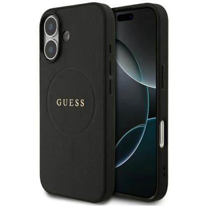 Guess Γυαλιστερή Θήκη MagSafe για iPhone 17 μαύρη