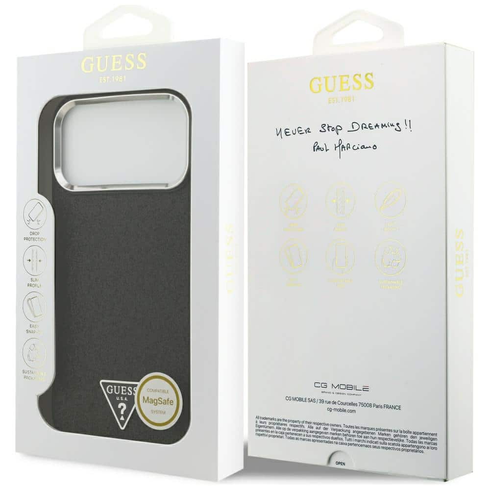 Guess Glitter Triangle Logo MagSafe - θήκη για Apple iPhone 17 Pro Max - Μαύρο - Image 8