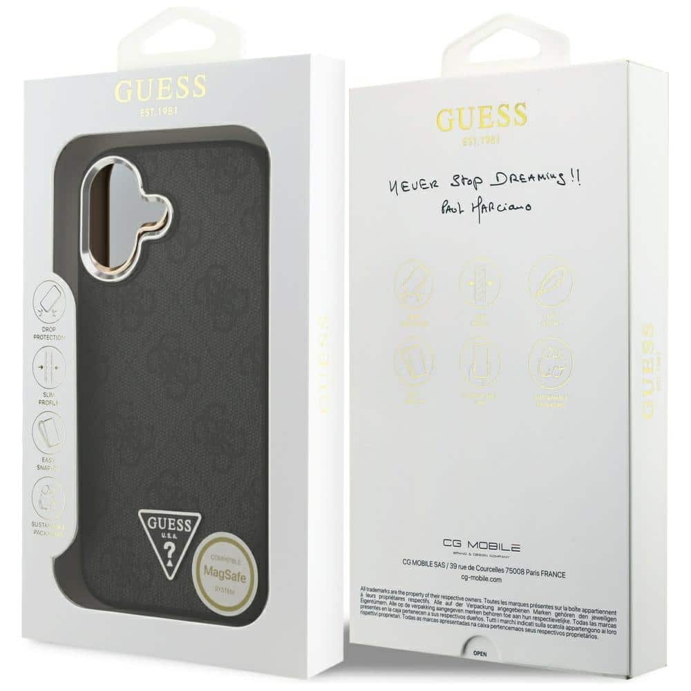 Case Guess 4G Triangle Logo MagSafe για iPhone 17 μαύρο ασημί - Image 8