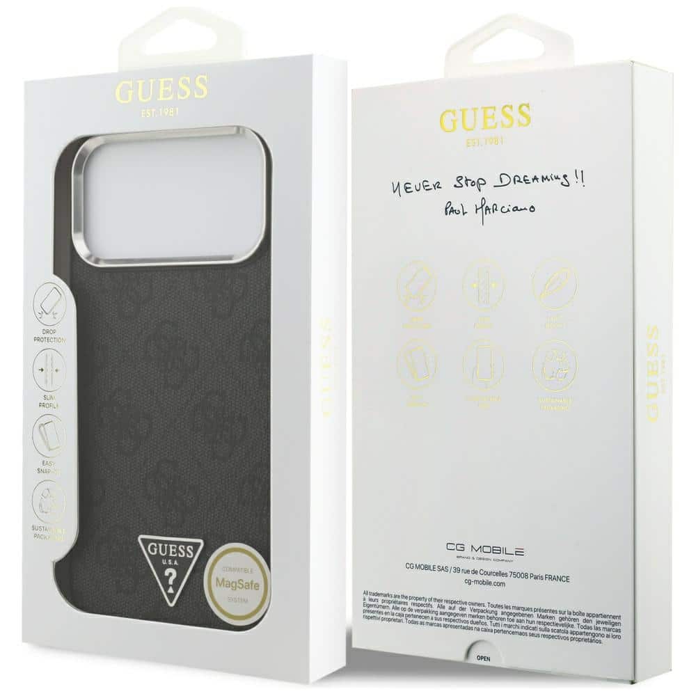 Case Guess 4G Triangle Logo MagSafe για iPhone 17 Pro Max μαύρο ασημί - Image 8