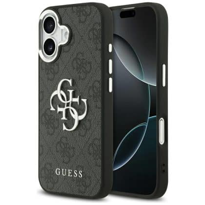 Case Guess 4G Big 4G Classic Logo για iPhone 17 μαύρο ασημί