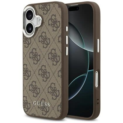 Case Guess 4G Classic Logo MagSafe για iPhone 17 καφέ