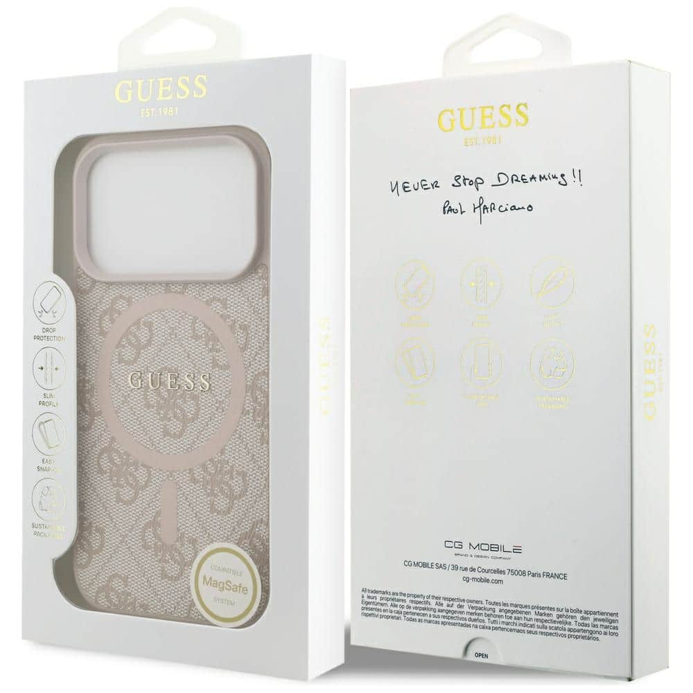 Case Guess 4G Ring Classic Logo MagSafe για iPhone 17 Pro ροζ - Image 8